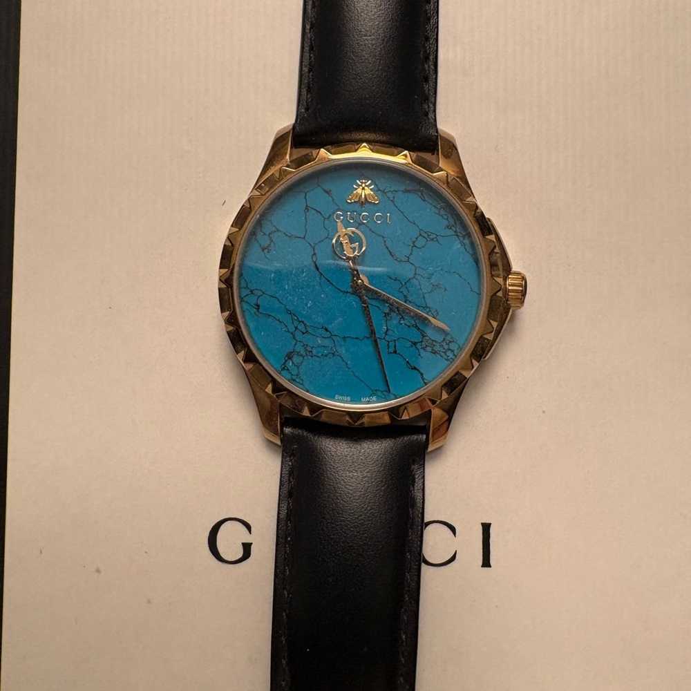 Gucci Turquoise and Gold Watch